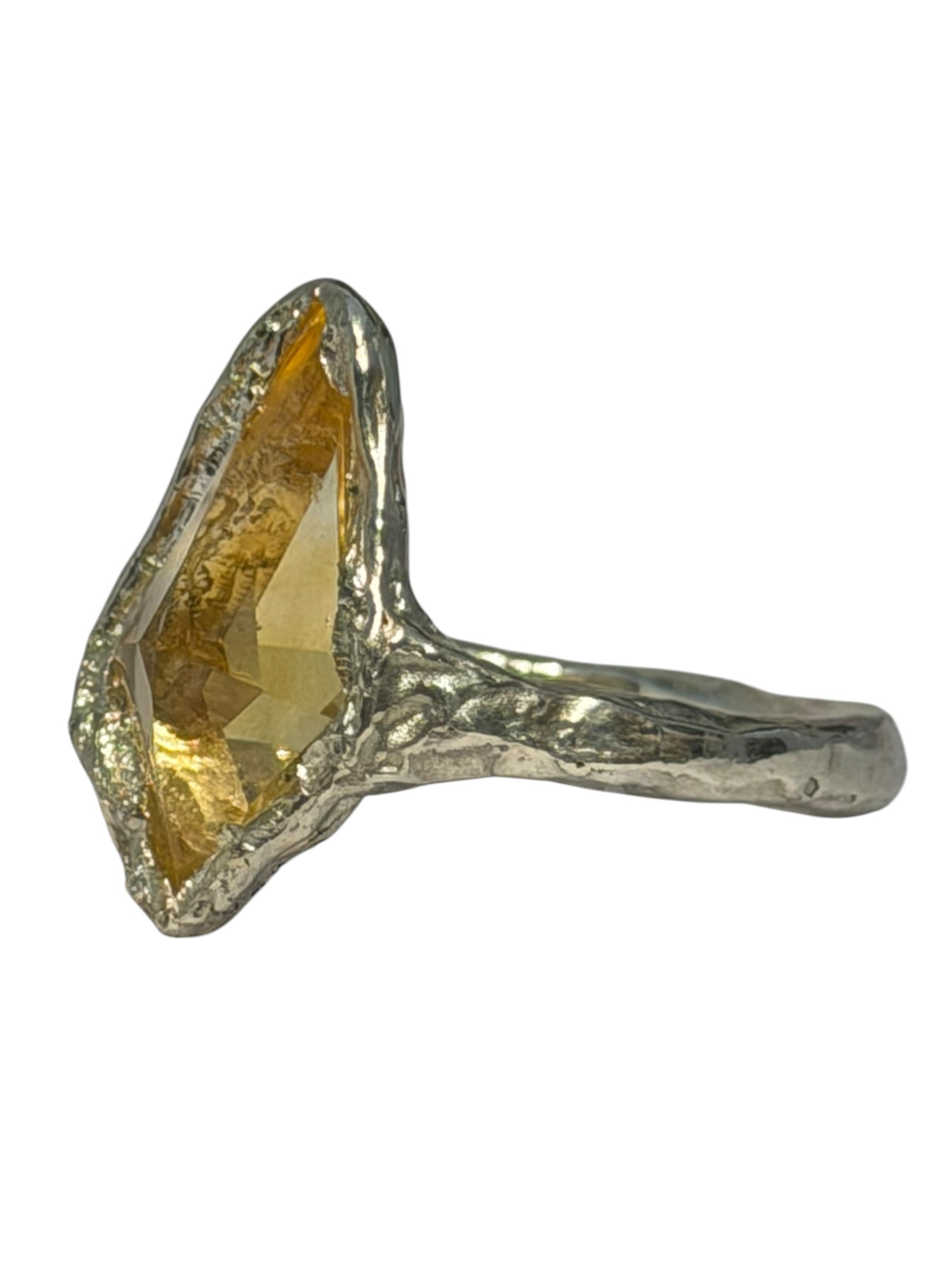 Diamond Kite Citrine ring
