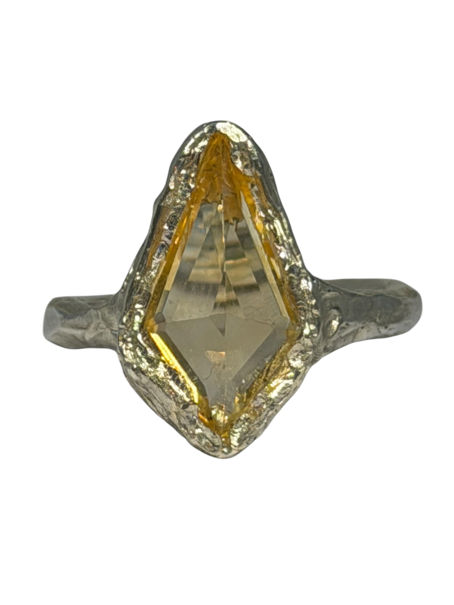 Diamond Kite Citrine ring