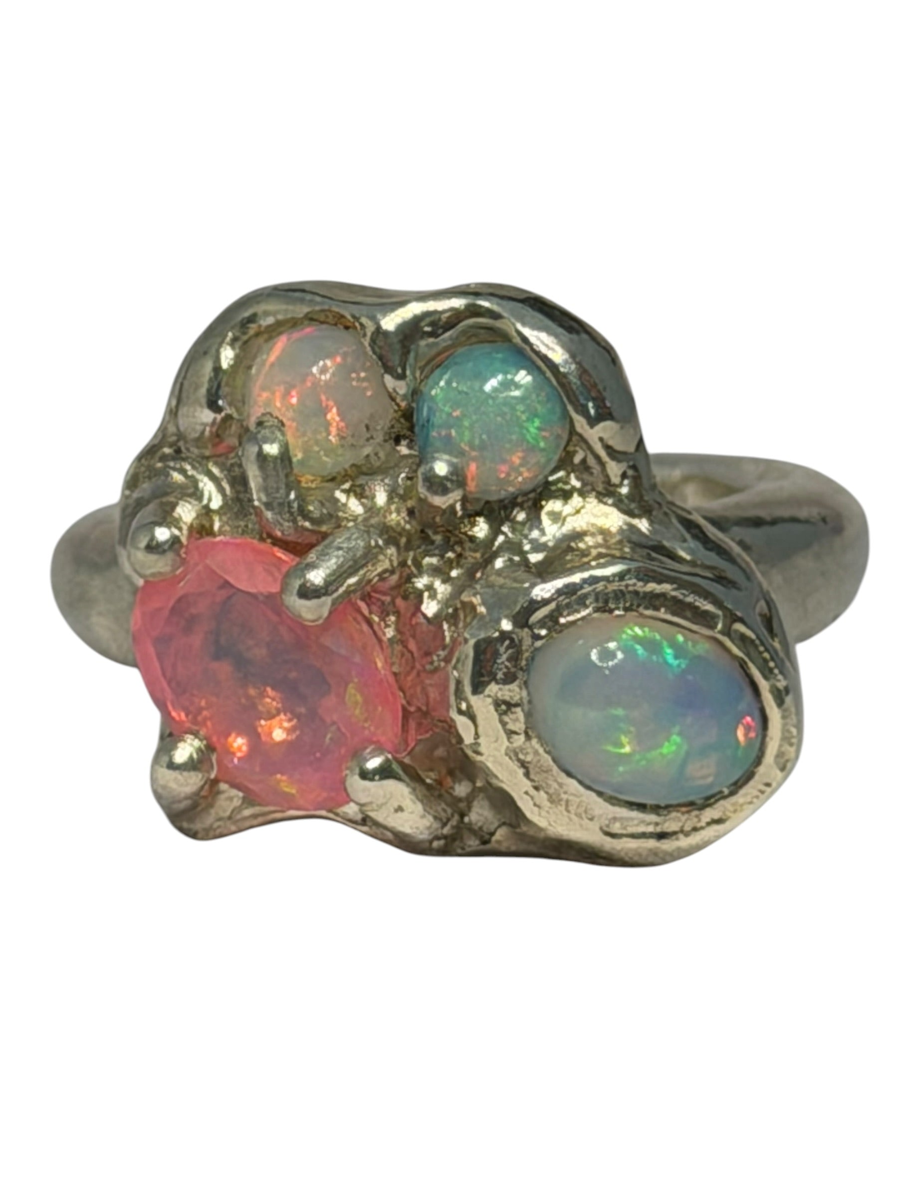 Magic Opal Cluster Ring